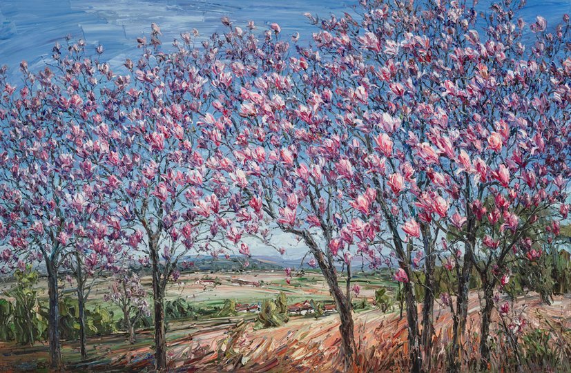 AGNSW prizes Jun Chen Magnolia trees, from Wynne Prize 2019