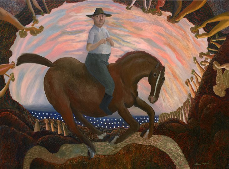 AGNSW prizes William Robinson Equestrian self-portrait, from Archibald Prize 1987