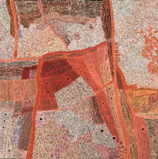 AGNSW prizes Betty Chimney, Raylene Walatinna Nganampa Ngura – ngunytju munu untalpa (Our Country – mother and daughter), from Wynne Prize 2022