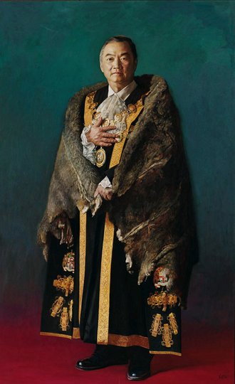 AGNSW prizes Jiawei Shen John So, the Lord Mayor of Melbourne, from Archibald Prize 2005