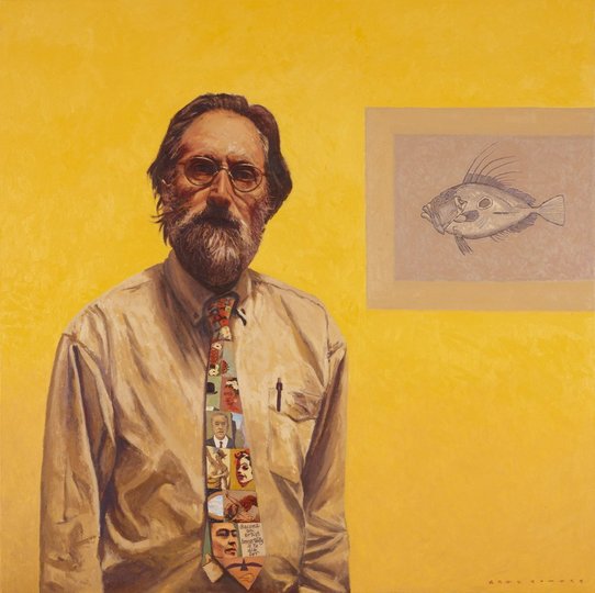 AGNSW prizes Greg Somers Self-portrait with the picture of dory in grey, from Archibald Prize 2010