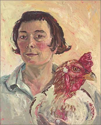 AGNSW prizes Lucy Culliton Self with subject (cock), from Archibald Prize 2003