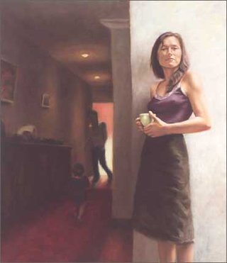 AGNSW prizes Martine Emdur Claudia Karvan, interior, from Archibald Prize 2003