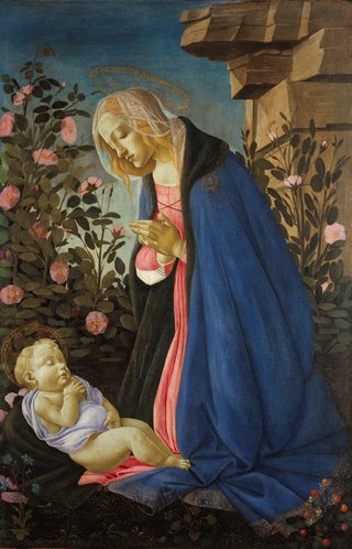 Sandro Botticelli *The Virgin adoring the sleeping Christ child (‘The Wemyss Madonna’)* c1485, tempera, oil and gold on canvas