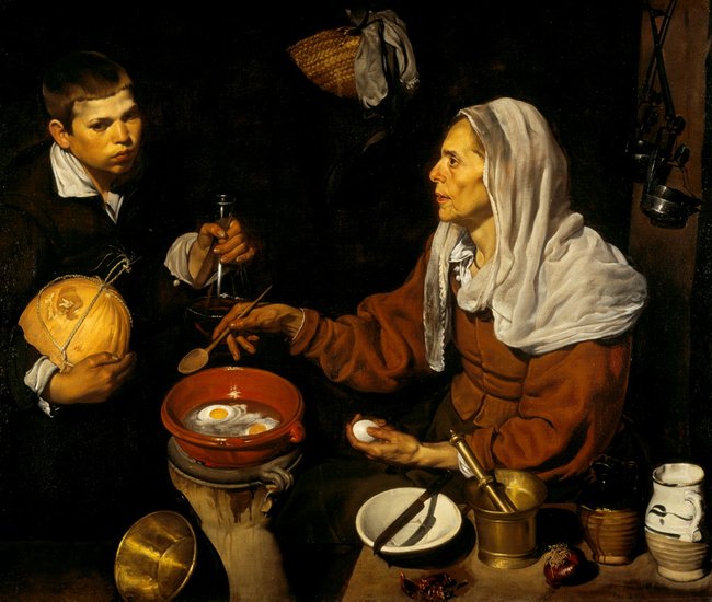 Diego Velázquez *An old woman cooking eggs* 1618, oil on canvas