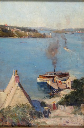 NATIONAL GALLERY OF AUSTRALIA COLLECTION Arthur Streeton *From McMahon’s Point — fare one penny* 1890

There us a lot happening in this harbour scene. 

Can you spot a cat and a boy with a toy yacht? 

How many birds can you count swirling over the harbour? 

Create your own busy artwork with lots of things for people to spot and count.