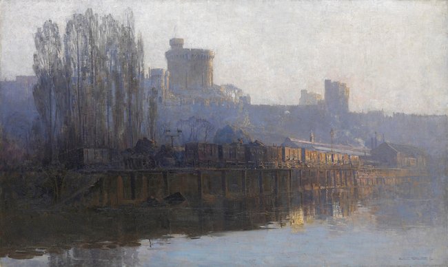 NATIONAL GALLERY OF VICTORIA COLLECTION Arthur Streeton *Windsor* c1904

**Fit for a queen**

This painting shows Windsor Castle in England, home to the British royal family.  

Spot the steam train and station in the middle ground. Where do you think the engine is? How can you tell? 

Look at the reflective surface of the River Thames in the foreground. How much detail can you see mirrored in the water?

If you were a king or queen, where would you like to live? Draw your ideal regal home here.

At home, design and build a castle for one of your toys using cardboard, boxes and empty toilet rolls.